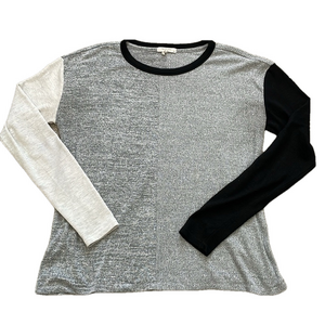 rag & bone gray marled long sleeve knit top Sz S